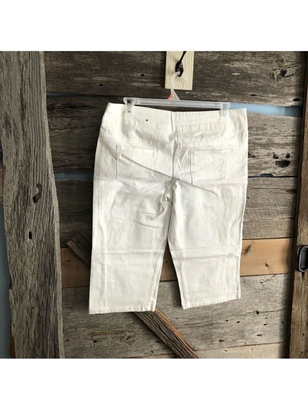 George size 14 white pull-On denim capri - Picture 4 of 7